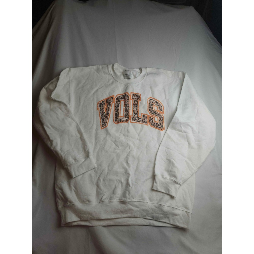 Gameday Couture Tennessee Vols Leopard Print Crewneck Sweatshirt White Large